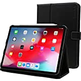 Snugg Étui à rabat en cuir pour iPad Pro 12,9" (2021-5ème génération) avec fonction support – Noir
