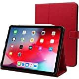 Snugg Étui à rabat en cuir pour iPad Pro 12,9" (2021-5ème génération) avec support - Rouge