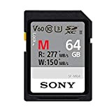 Sony SF64M Carte mémoire SD UHS-II SDXC 64Go (Vitesse de lecture jusqu'à 277MB/s et vitesse de l'écriture 150MB/s)