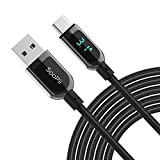 SOOPII Câble USB C, 1.2M 3.1A Chargeur Type C en Charge Rapide Nylon Tressé Câble avec affichage LED pour Huawei ...
