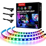 Speclux Bande lumineuse LED ARGB adressable pour PC, lumières numériques magnétiques arc-en-ciel, WS2812B, bandes LED 5 V 3 broches, compatible ...