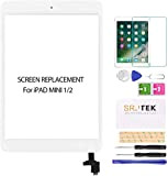 SRJTEK Écran de rechange pour iPad Mini 1 2 A1432, A1454, A1455, A1489, A1490, écran tactile numériseur en verre avec ...