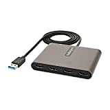 StarTech.com Adaptateur USB 3.0 vers 4x HDMI - Carte Vidéo/Graphique Externe - Adaptateur USB Type-A vers Quadruple HDMI 1080p 60Hz ...