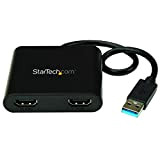 StarTech.com Adaptateur USB 3.0 vers double HDMI - 1x 4K 30Hz & 1x 1080p - Carte vidéo et graphique externe ...