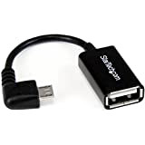StarTech.com Câble adaptateur Micro USB à angle droit vers USB Host OTG de 12cm - Mâle / Femelle (UUSBOTGRA)