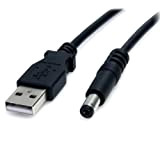StarTech.com Câble d'alimentation USB vers connecteur annulaire de type M - Cordon CC USB vers 5,5 mm 5 V - ...
