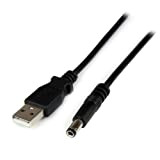 StarTech.com Câble d'alimentation USB vers connecteur annulaire de type N - Cordon CC USB vers 5,5 mm 5 V - ...