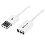 StarTech.com Câble d'extension USB 2.0 A vers A de 2 m - Rallonge USB 2.0 en blanc - M/F (USBEXTPAA2MW)