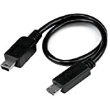 StarTech.com Câble USB OTG Micro USB vers Mini USB de 20 cm - Adaptateur USB On-The-Go - M/M - Noir ...