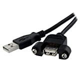 StarTech.com Rallonge de câble USB 2.0 à montage sur panneau / goulotte A vers A de 30cm - F/M - ...