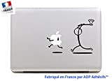 Sticker Bonhomme avec Une Hache Qui Court après la Pomme Compatible Apple Macbook Pro Air Mac 13"15" 17" Pouces. Creative ...