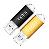 SunData Clé USB 16 Go Lot de 2 USB 2.0 Flash Drive Mémoire Stick Stockage Données Pendrive avec Lumière LED ...