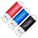 SunData Clé USB 16 Go Lot de 3 USB 2.0 Flash Drive Mémoire Stick Stockage Données Pendrive avec Lumière LED ...