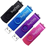 SunData Lot de 4 Clé USB 32 Go USB 3.0 Flash Drive Mémoire Stick Rotation Stockage Données USB 3.0 up ...