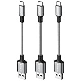SUNGUY Câble Micro USB, [Lot de 3 15cm] Câble de données en de USB 2.0 à Câble USB haute vitesse ...