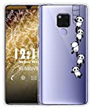Sunrive Coque pour Huawei Mate 20, Silicone Étui Housse Protecteur Souple Gel Coussin d'air Transparent Back Case(TPU Panda 1)+ Stylet ...