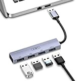 sunshot Hub USB 3.0,câble Adaptateur d'extension de hub à 4 Ports USB A pour Ordinateur Portable, Ordinateur, PC pour étendre ...