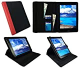 Sweet Tech Archos 70 Oxygen / 70 Xenon Colour Tablette 7" Tablette Noir avec Garniture Rouge Universel 360° Rotation Étui ...