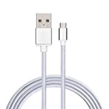 Sweet Tech Argent Câble Micro USB 1.5m Charge Rapide Nylon Tressé en Fibre Connecteur Ultra Résistant en Aluminium pour Asus ...