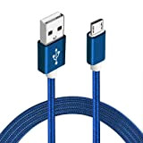 Sweet Tech Bleu Câble Micro USB 1.5m Charge Rapide Nylon Tressé en Fibre Connecteur Ultra Résistant en Aluminium pour Wiko ...