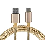 Sweet Tech USB Type-C Câble à USB 2.0 (3.3ft) Or Nylon Tressé pour ZTE Axon 7/7 Mini