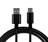 Sweet Tech USB Type-C Câble à USB 2.0 (3.3ft) Noir Nylon Tressé pour ZTE Axon 7/7 Mini