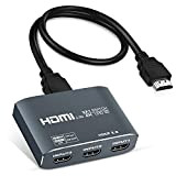 Switch HDMI 4K Aluminum, 4K@60HZ Switch HDMI 3 Ports Commutateur, 3 Entrées à 1 Sortie HDMI Switcher prend en charge ...
