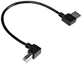 System-S Câble Adaptateur USB A vers USB B - Coudé à 90° vers Angle de 90° - 22 cm