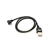 System-S Câble Micro USB 2.0 Fiche coudée 90 ° Angle (Gauche/Mâle) Adaptateur Câble de données et de Chargement, 50 cm