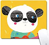 Tapis de souris avec bords cousus, Panda Ukulele Design personnalisé Tapis de souris de jeu étendu Tapis de souris ergonomique ...