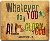 Tapis de souris avec verset de la Bible chrétienne, Whatever You Do, Do It All for The Glory of God ...