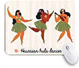 Tapis de Souris de Jeu Base en Caoutchouc antidérapant, Hula Girl Hawaiian Performers Beach Party Hibiscus Ukulele Summer, pour Ordinateur ...