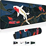 Tapis de souris de jeu XXL 800 x 300 mm Japon Art Koi et noir Tapis de souris Grand tapis ...