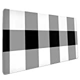 Tapis de Souris Gris Blanc Noir de Gingham 11.8x31.5 dans Un Grand Tapis de Bureau de Mousepad Polyvalent pour Le ...