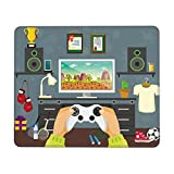 Tapis de souris plat Gamer Guy In His - Base en caoutchouc antidérapante - Pour jeux de bureau, ordinateur portable, ...