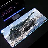 Tapis de Souris Tank War Game RGB Gaming Mouse Pad Gamer Comtuper Desk Mat XXL Kawaii Laptop LED Keyboard Tapis ...
