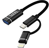 TASYL Adaptateur 2 en 1 pour iPhone iPad Adaptateur USB C Lightning Thunderbolt OTG Câble USB 3.0 Compatible avec Macbook ...