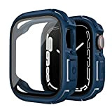TAURI Coque 2 en 1 Defender conçue pour Apple Watch Series 8/7 45 mm – [Protection de qualité Militaire] Couverture ...