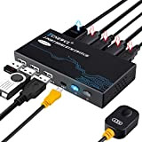 TCNEWCL KVM Switch HDMI 2 Port, Commutateur KVM HDMI USB 4K@ 60Hz pour 2 PC Partageant 1 Moniteur, Clavier, Souris, ...