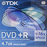 TDK - DVD+R - 4.7 Go 16x - boîtier CD - support de stockage