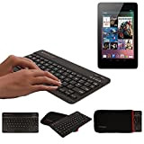 Techgear® [Active Strike (M)] fin UK clavier sans fil Bluetooth avec coque de transport, fonctionne pour Nexus 7 2012/1st Gen – Noir
