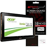 Techgear Lot de 2 films de protection d'écran LCD pour Acer Iconia Tab 10 avec modèle A3-A40 avec chiffon de ...