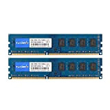 TECMIYO Lot de 2 Barrettes de mémoire RAM 4 Go PC3 12800 DDR3 1600 CL11 1,5 V 240 Broches 12800u ...