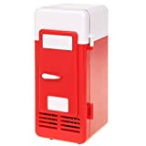 ThreeH Petit réfrigérateur USB Refroidisseur/réchauffeur Boisson Bebe minibar réfrigérateur pour Ordinateur Portable PC de Bureau H-UF05Red
