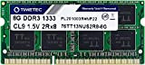 Timetec 8 Go DDR3 1333MHz PC3-10600 Non-ECC sans Tampon 1.5V CL9 2Rx8 Double Rang 204 Broches SODIMM Ordinateur Portable PC ...