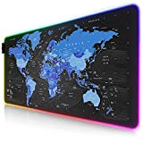 TITANWOLF - RGB Tapis de Souris Gaming XXL - LED Lumineuse Tapis de Souris Multicolore 11 Modes - 900 x ...