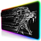 TITANWOLF - RGB Tapis de Souris Gaming XXL - LED Lumineuse Tapis de Souris Multicolore 11 Modes - 800 x ...