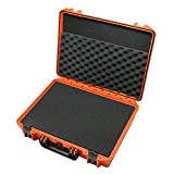 TomCase Mallette extérieure étanche pour Ordinateur Portable/Laptop et Accessoires ; Valise Rigide incassable avec Mousse tramée configurable (Orange)