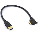 Tomost Câble USB Micro B coudé à vis de verrouillage USB A mâle vers Micro B avec double vis de ...