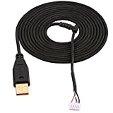 Topiky Câble de souris USB durable de 2,2 m avec connecteur USB/5 broches, câble tressé à boucle pour Razer Naga ...